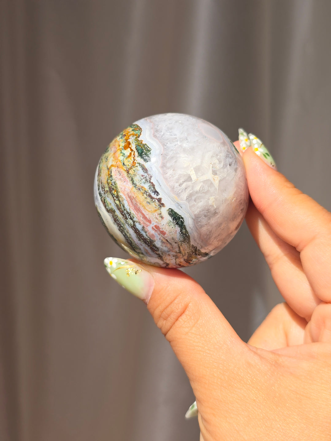 Moss Agate 🍂 Sphere b