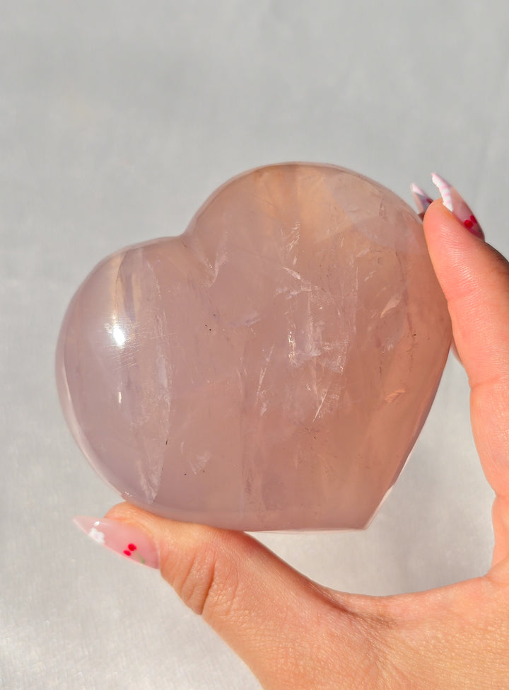 Rose Quartz Puffy Heart A