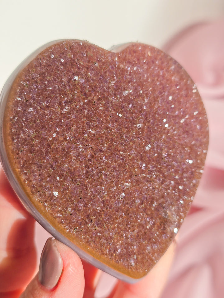 Maroon Sugar Rainbow Amethyst Heart l