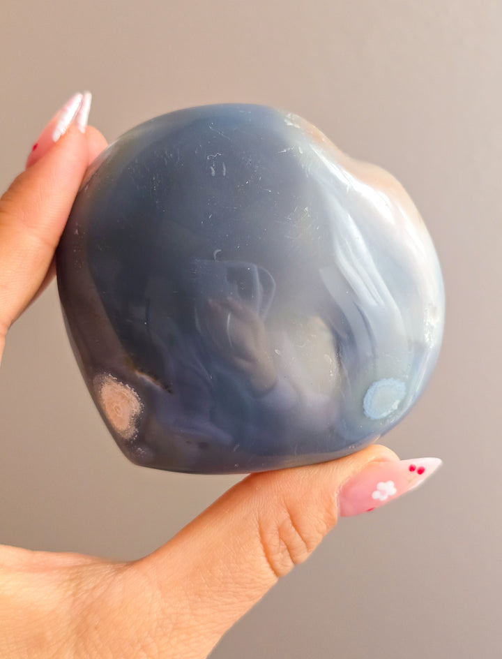 Orca Agate Puffy Heart H