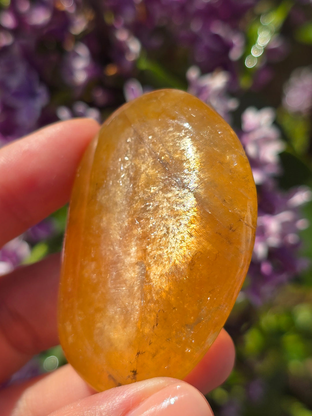 Honey Optical Calcite Flat Stone