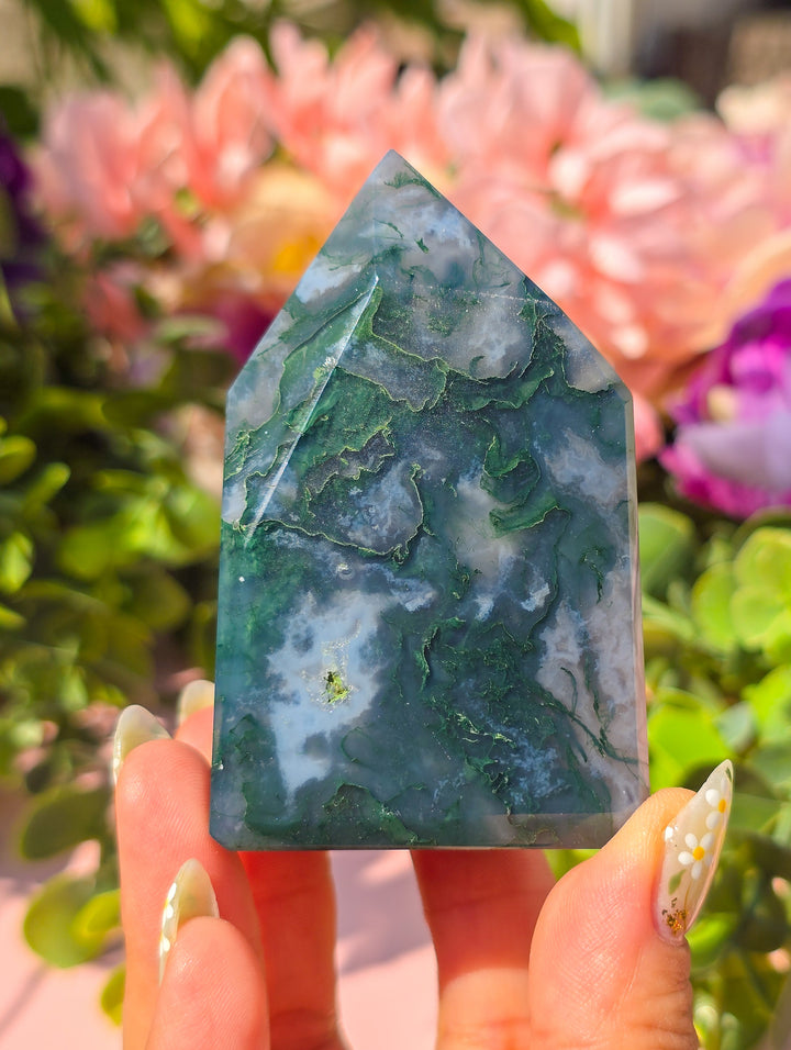 Moss Agate Chunky Tower D2