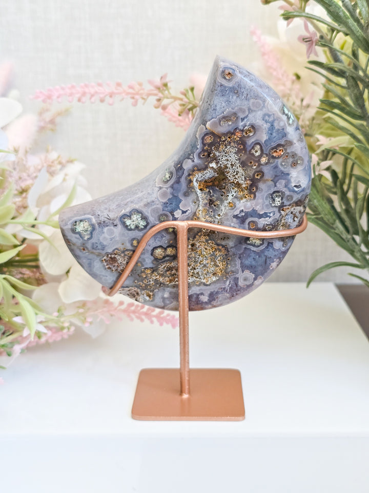 Pink Amethyst Moon On Stands