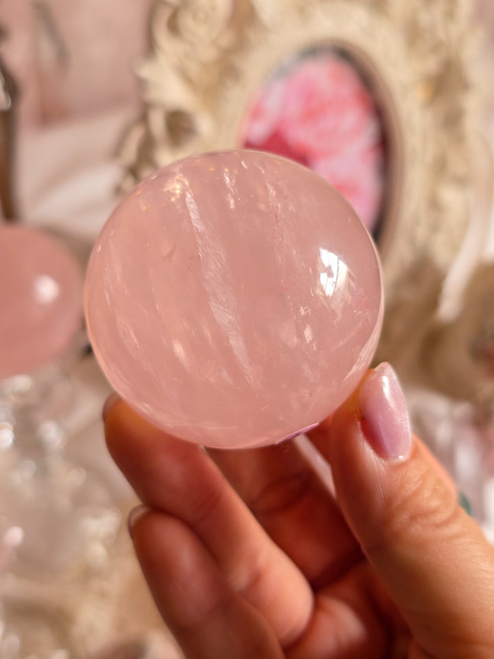 Rose Water Rose Quartz Sphere e