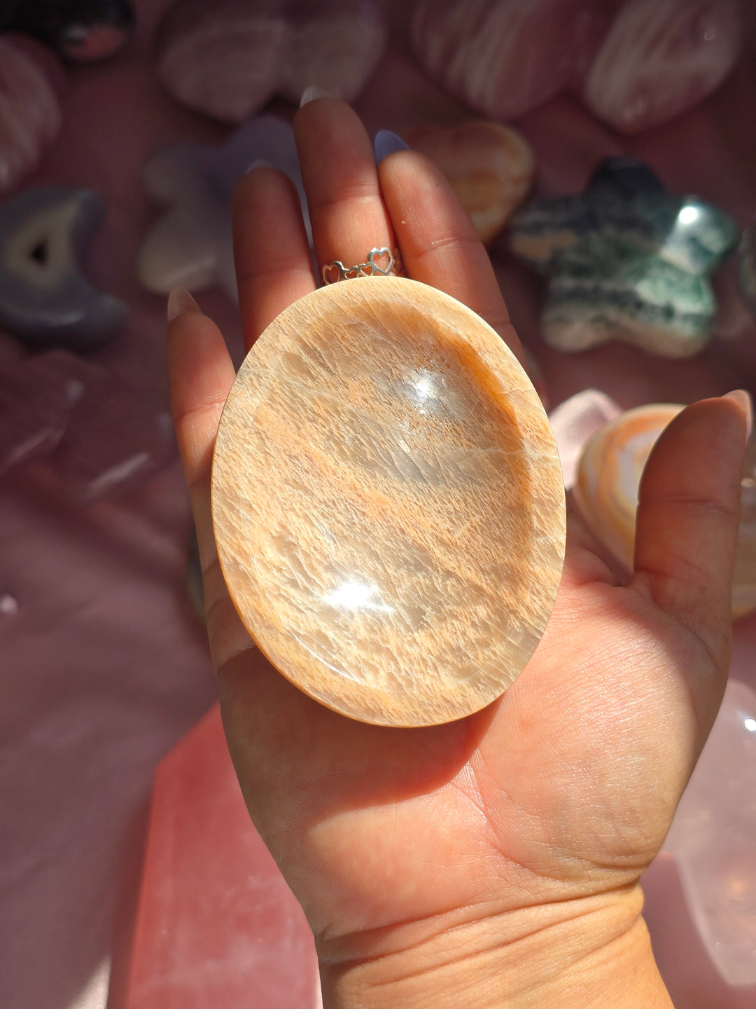 Peach Moonstone Jewelry Bowl