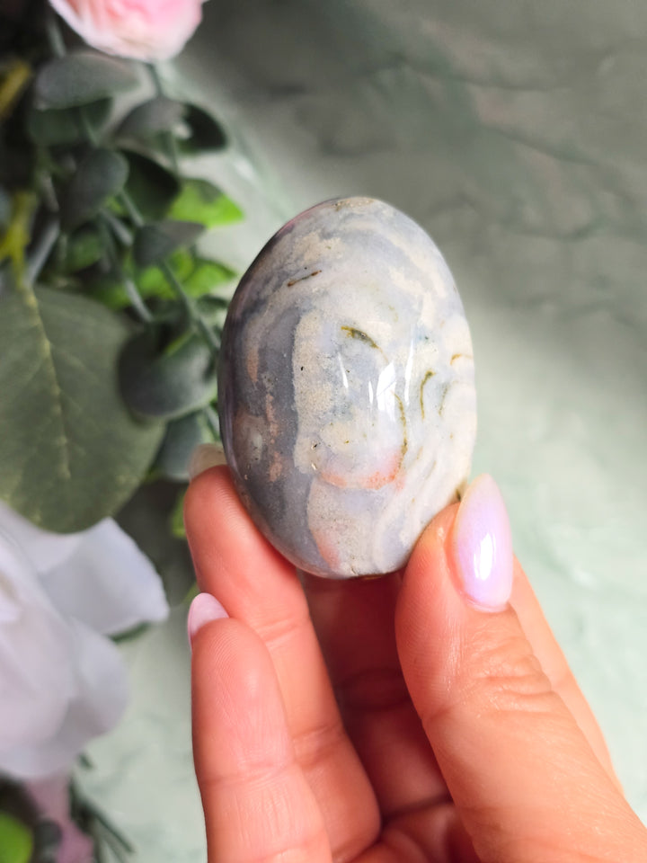 You Pick, Muted Pastel Sea Jasper Palm Stone