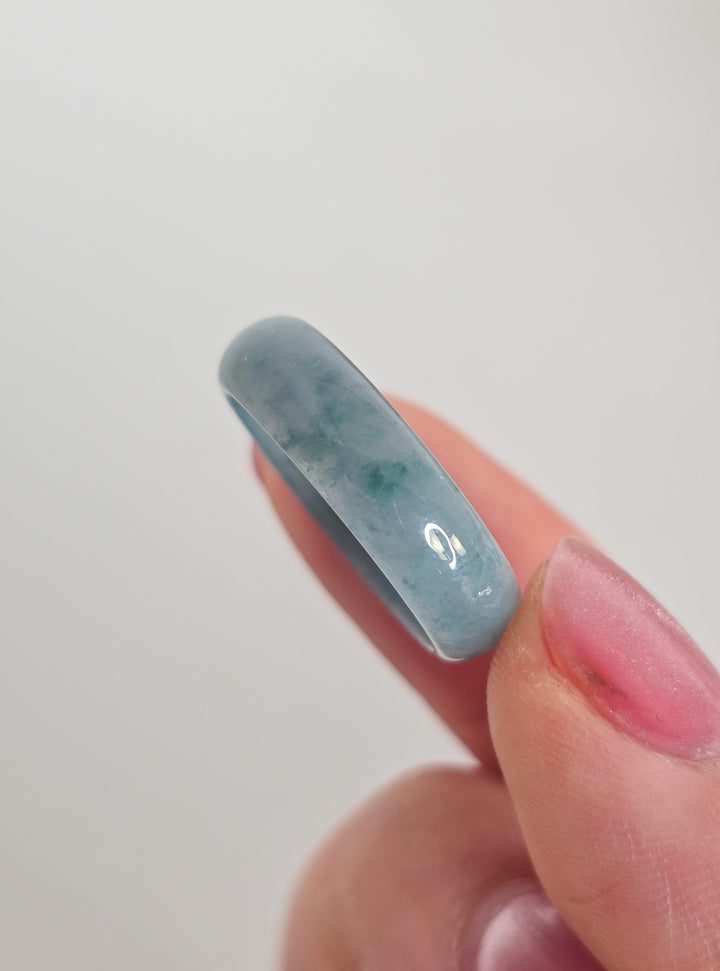 Lucky Jade Rounded Ring "Wider Band"