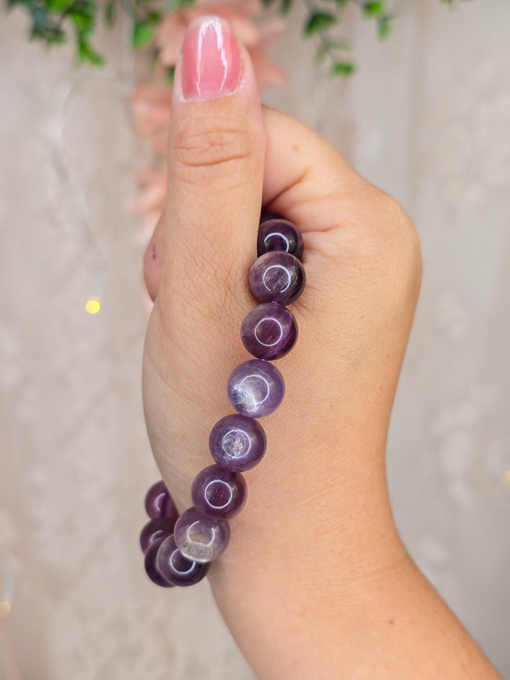 Purple Wine Gemmy Lepidolite Bracelets
