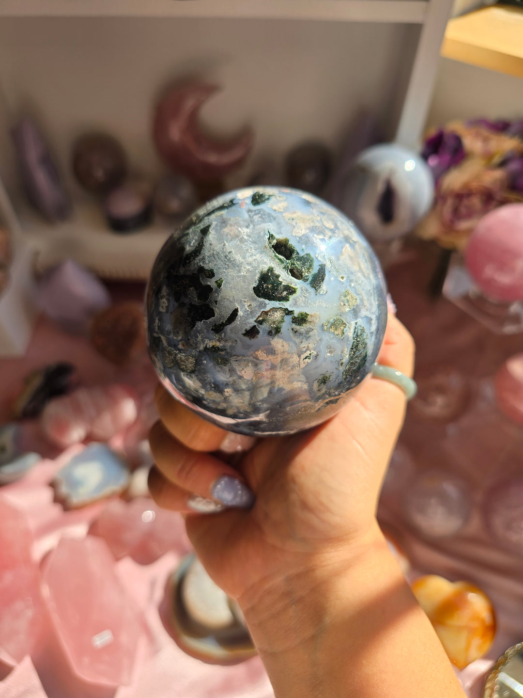 Cosmic Blue Sea Jasper Sphere