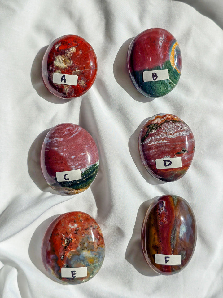 Sea Jasper Palm Stone "Red Era"