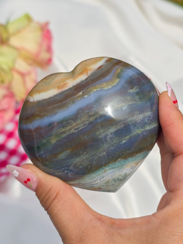 Sea Jasper Puffy Heart D