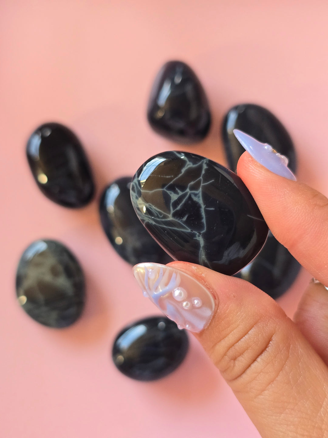 Spider Web Obsidian Tumble