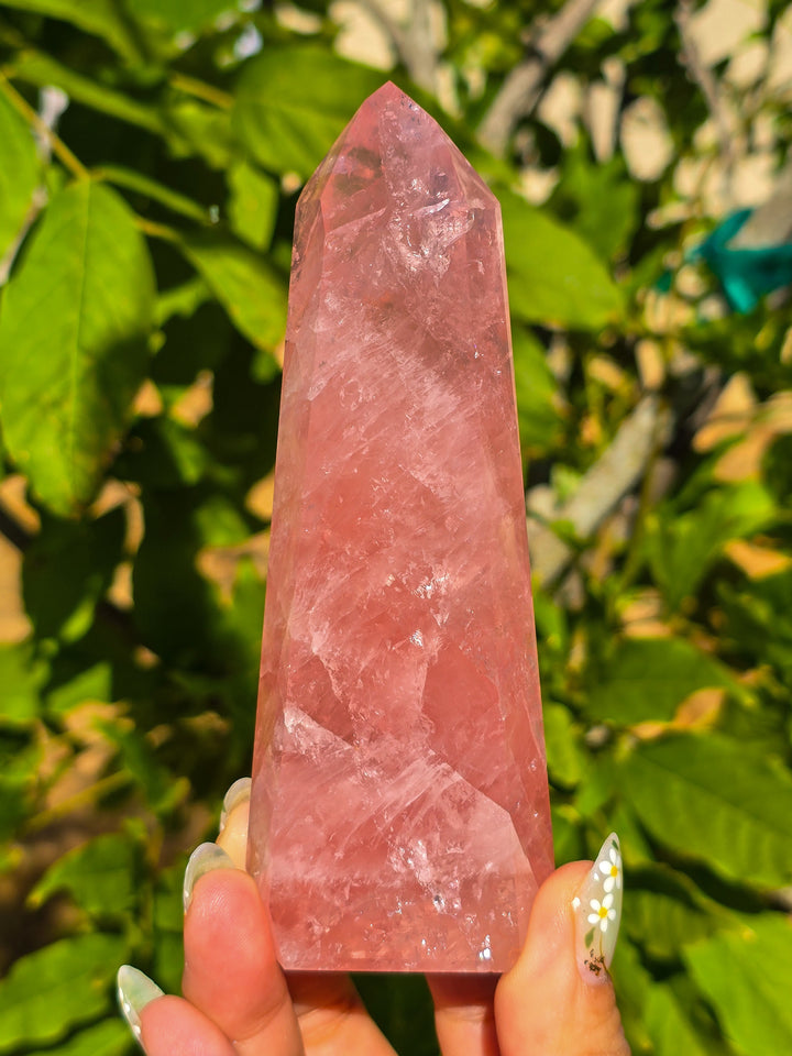 HQ Brazillian Rose Quartz Tower T4