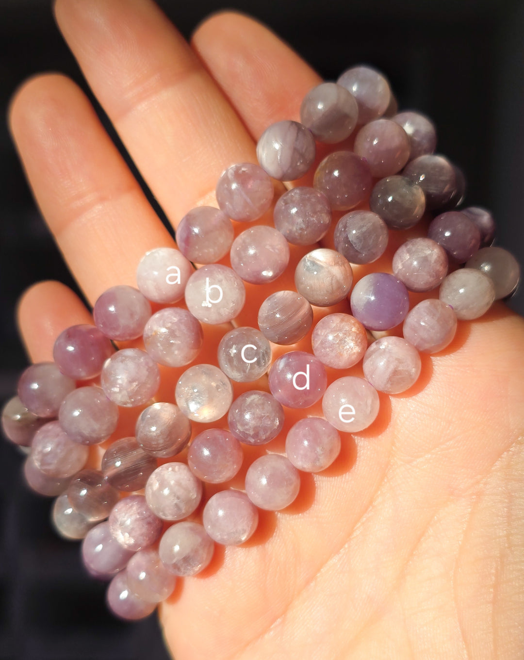 Silvery Gemmy Lepidolite 8mm Bracelet, you pick.