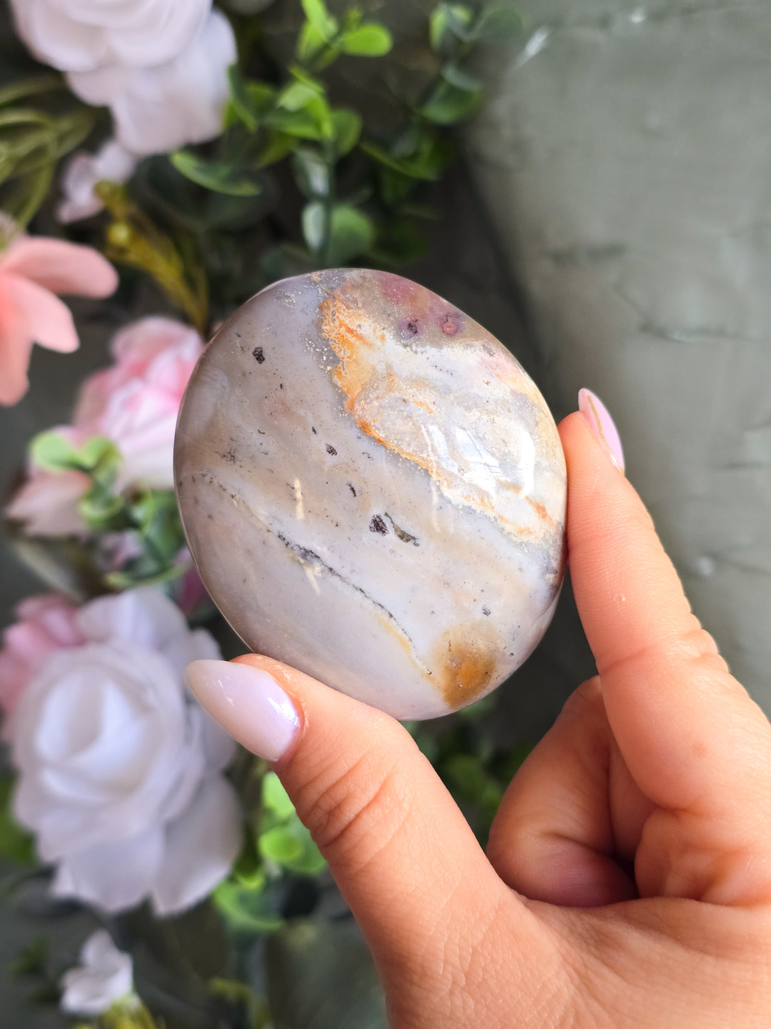 You Pick, Muted Pastel Sea Jasper Palm Stone
