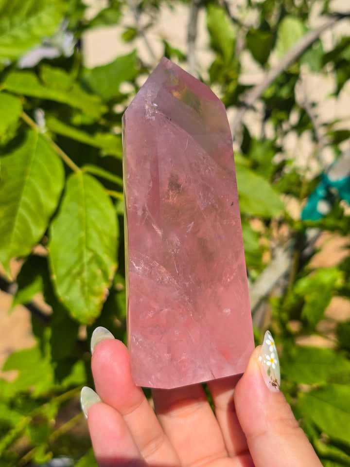 HQ Brazillian Rose Quartz Tower T6