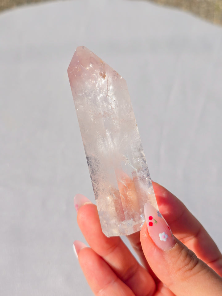 Pink Lithium Quartz Tower E