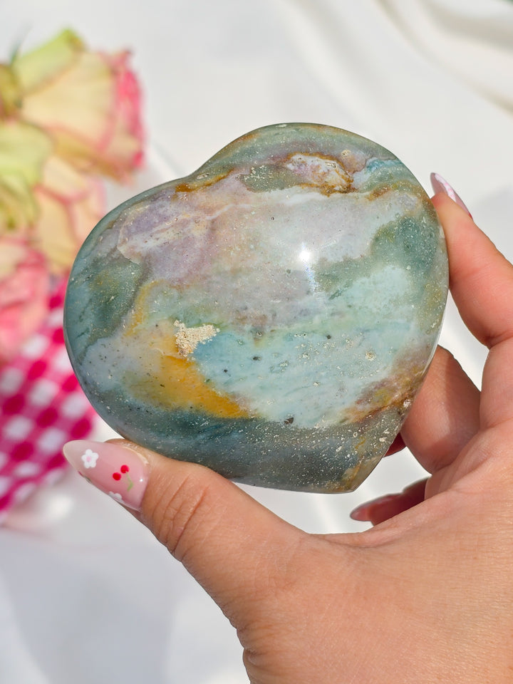 Sea Jasper Puffy Heart C