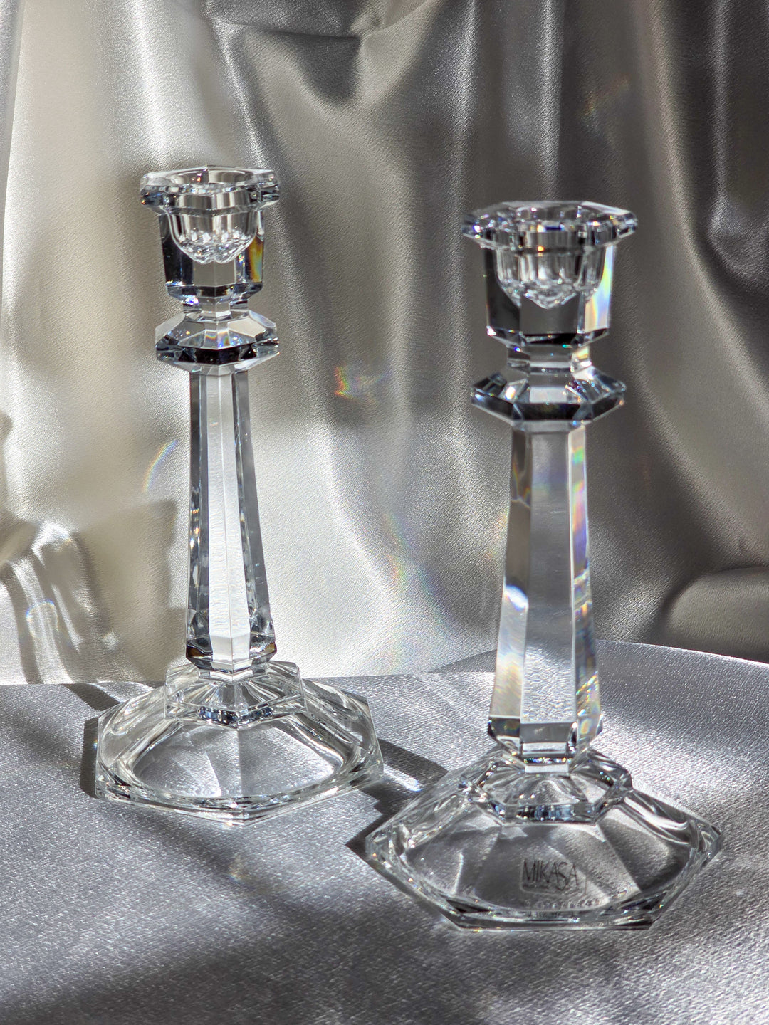 Pair of Crystal Candle Holders