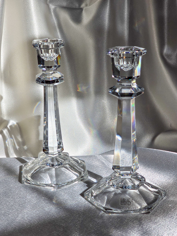 Pair of Crystal Candle Holders