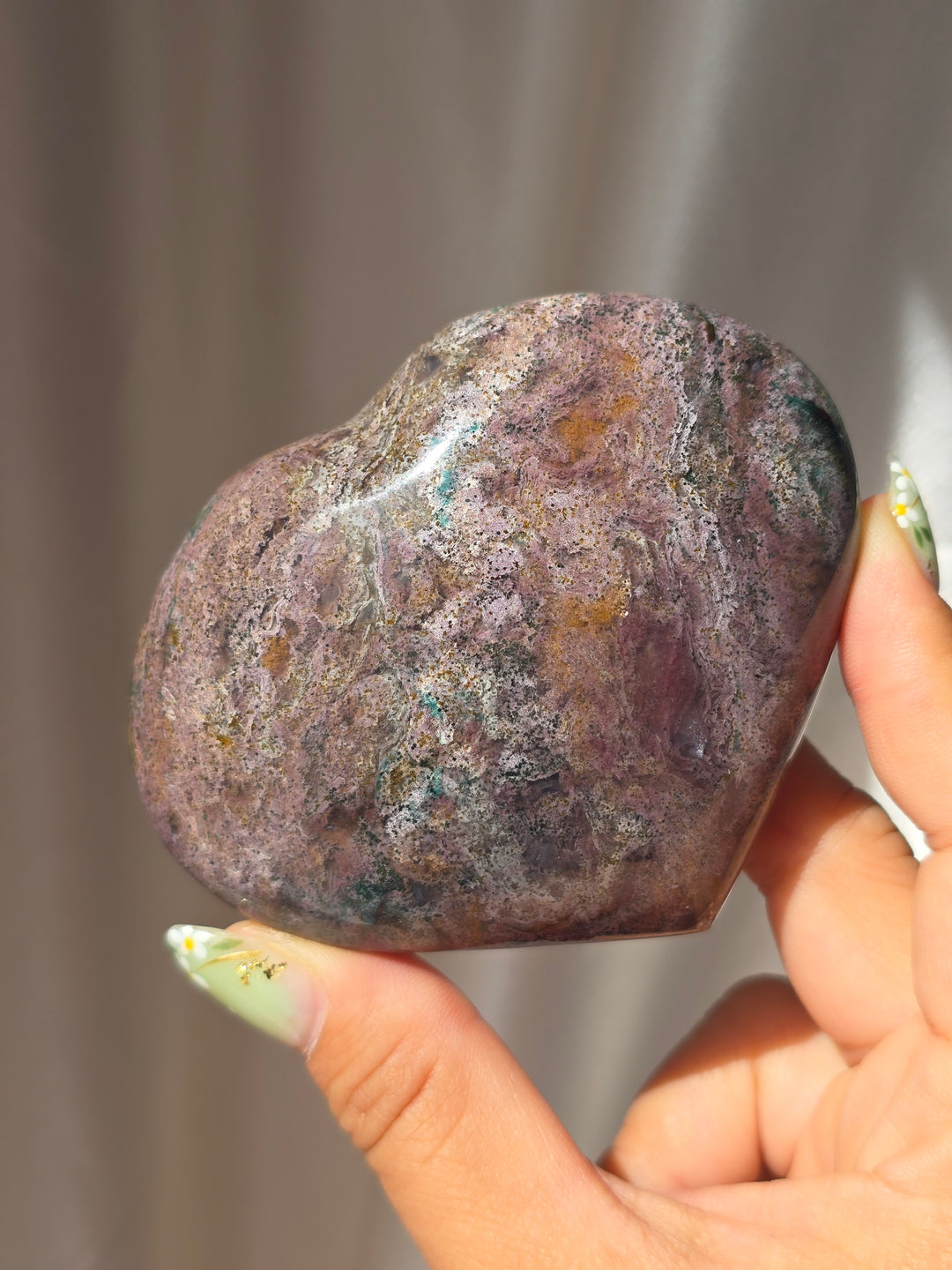 Sea Jasper Puffy Heart b2