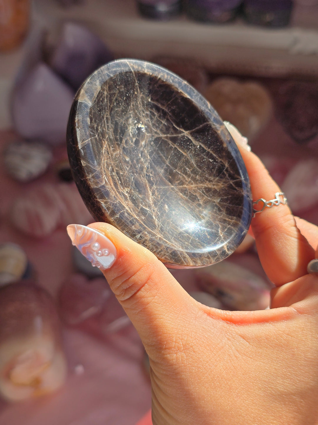 Black Moonstone Jewelry Bowl