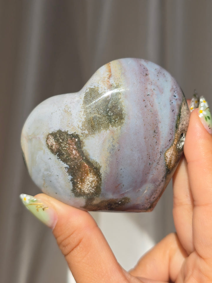 Sea Jasper Puffy Heart K11