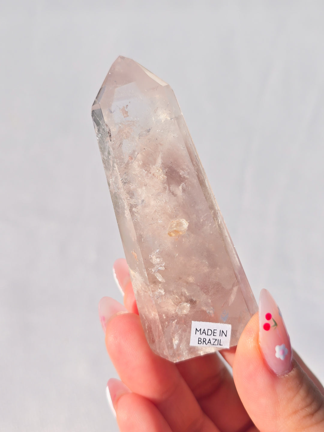 Pink Lithium Quartz with Garden Tower F