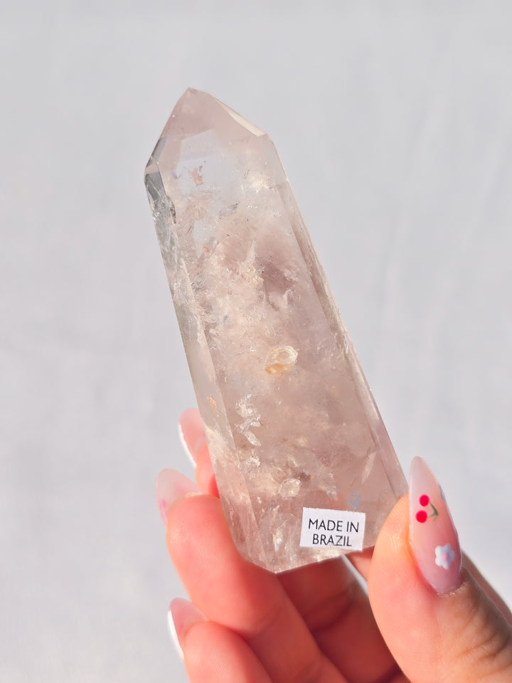 Pink Lithium Quartz with Garden Tower F