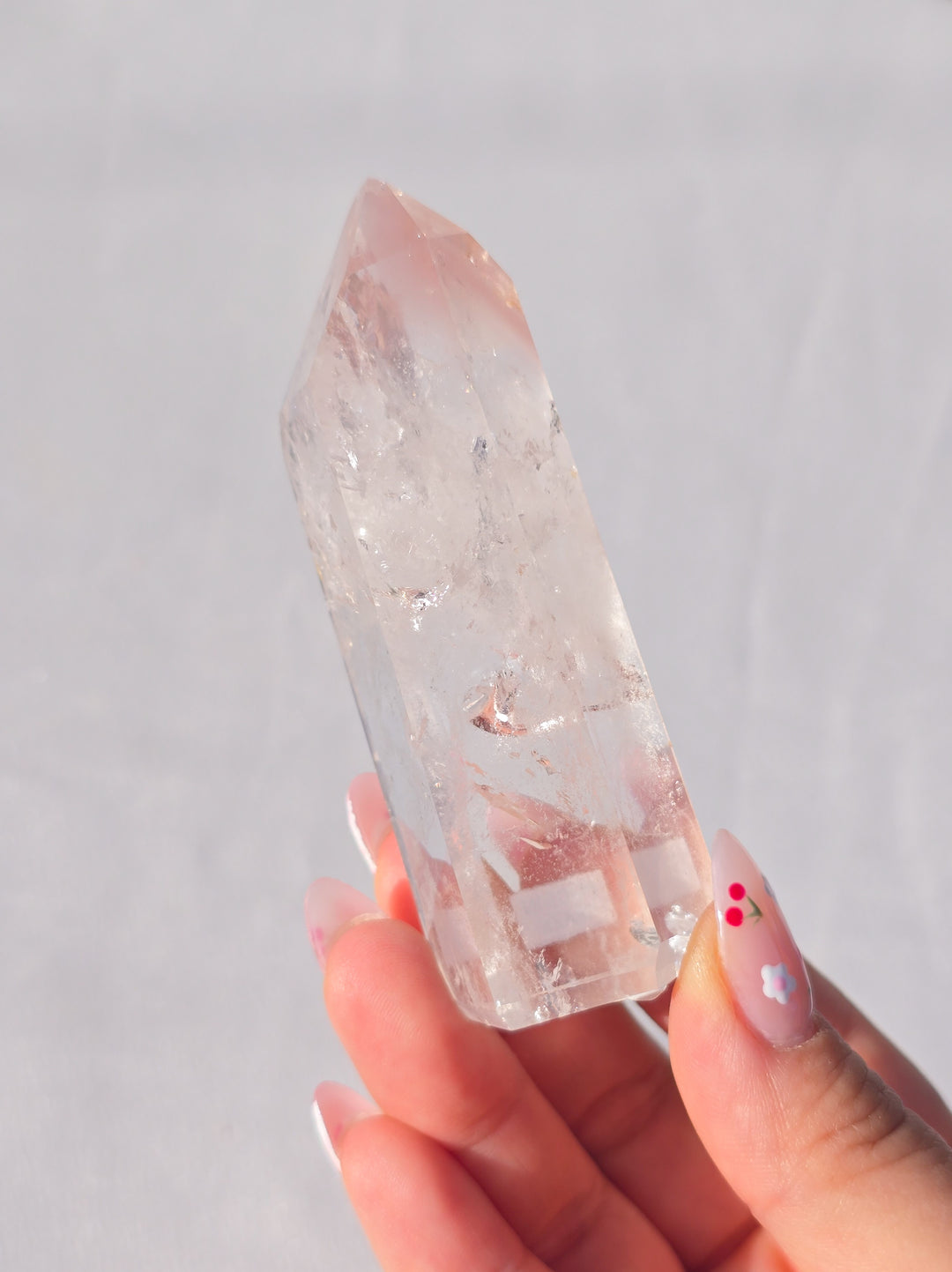 Pink Lithium Quartz Tower E