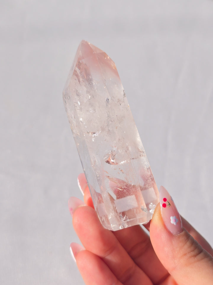 Pink Lithium Quartz Tower E