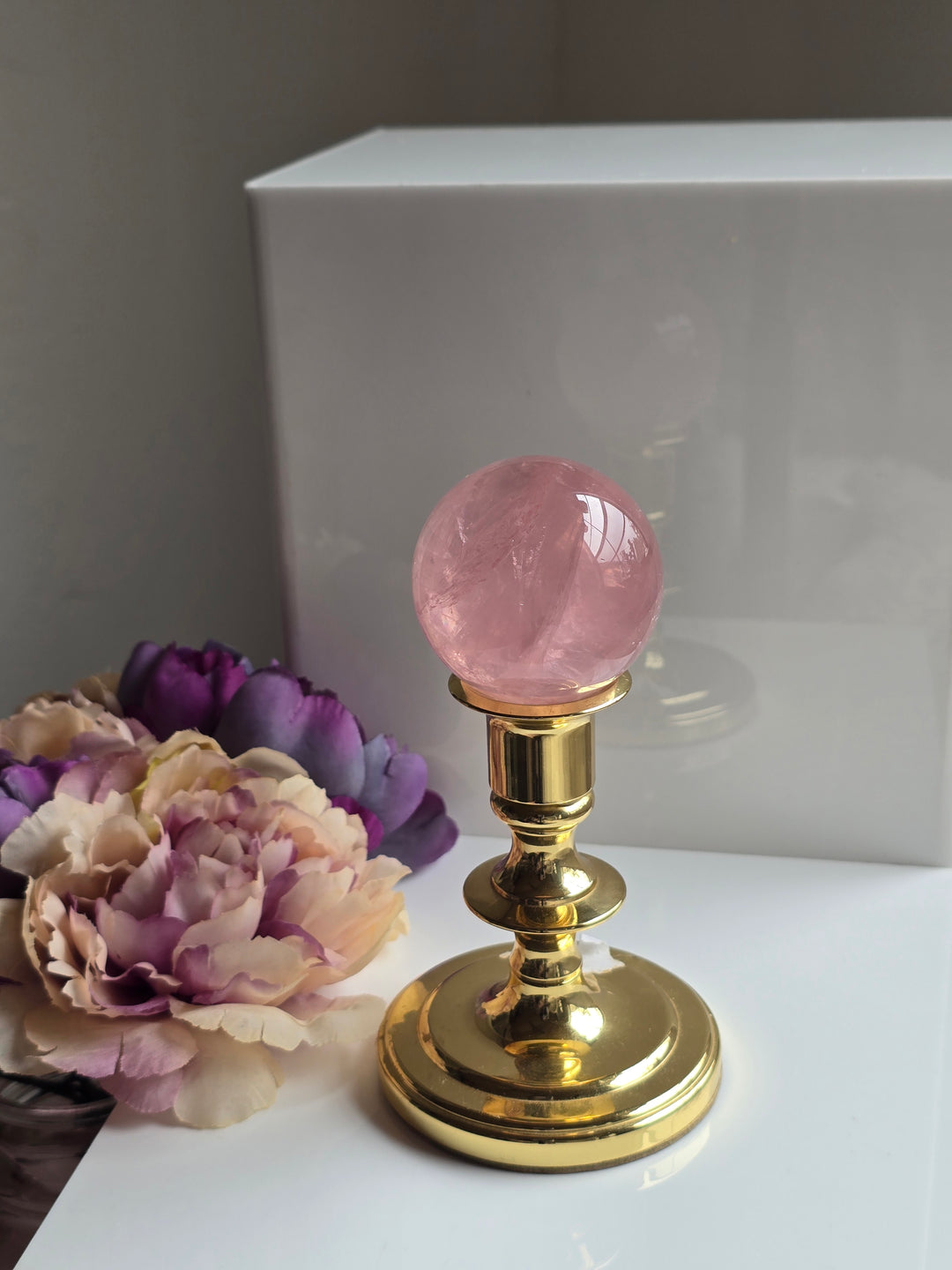 HQ Brazillian Rose Quartz Sphere "F"