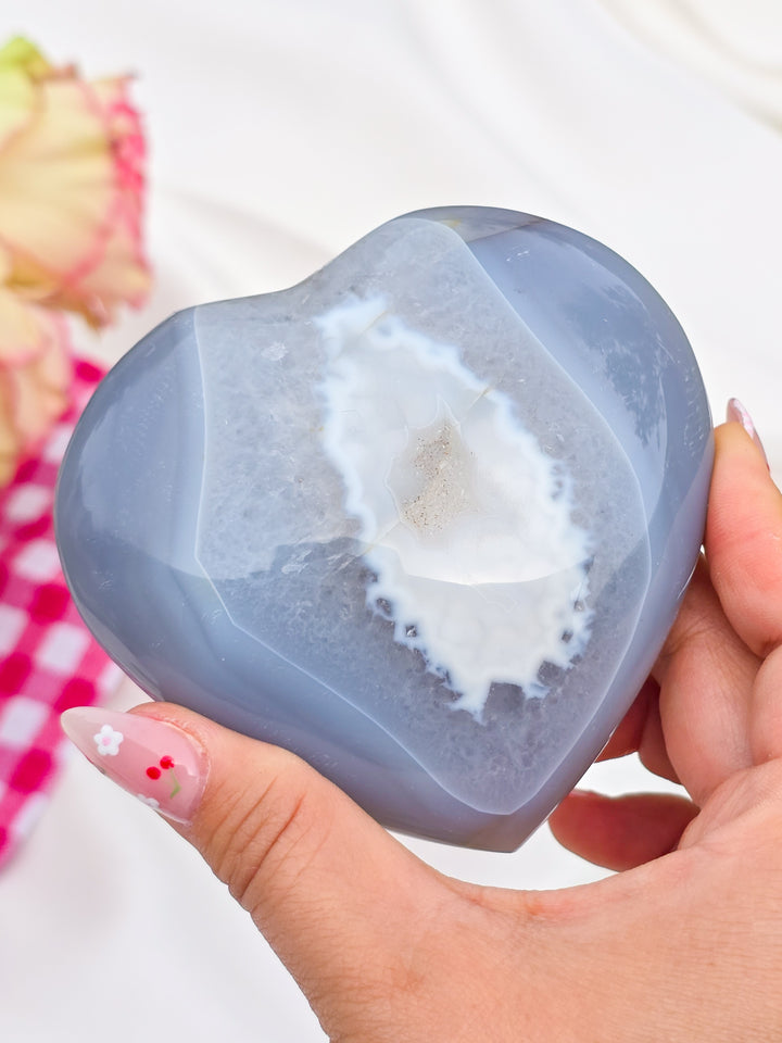 Orca Agate Puffy Heart B