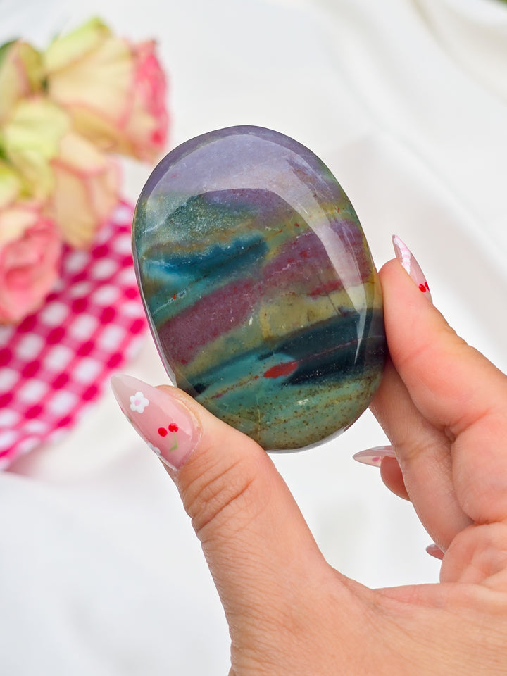 Zebra Blood Jasper Palmstone