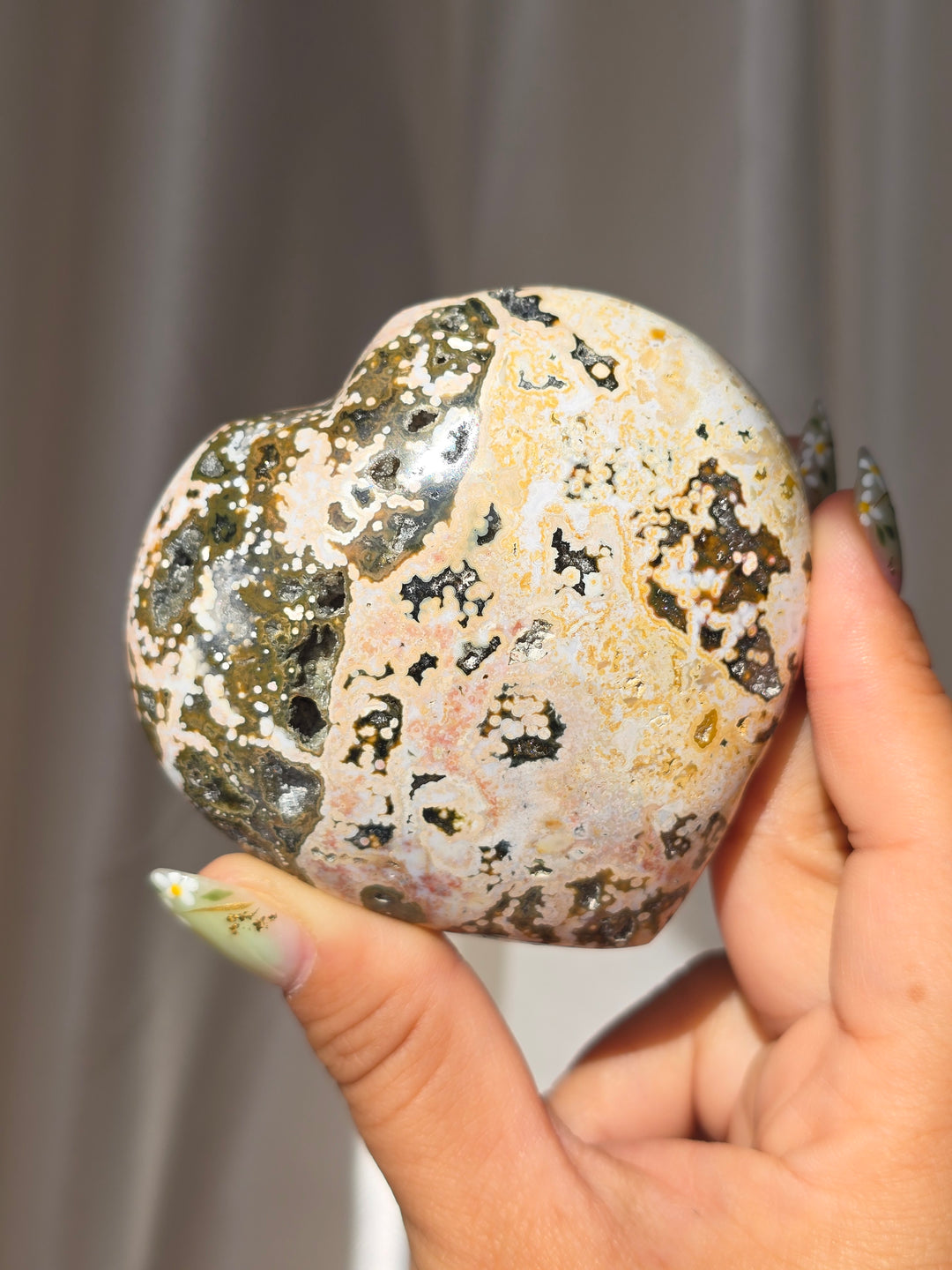 Sea Jasper Puffy Heart h8