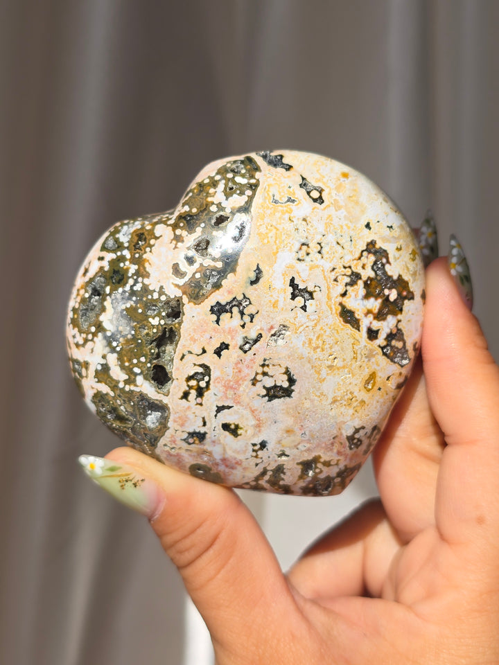 Sea Jasper Puffy Heart h8