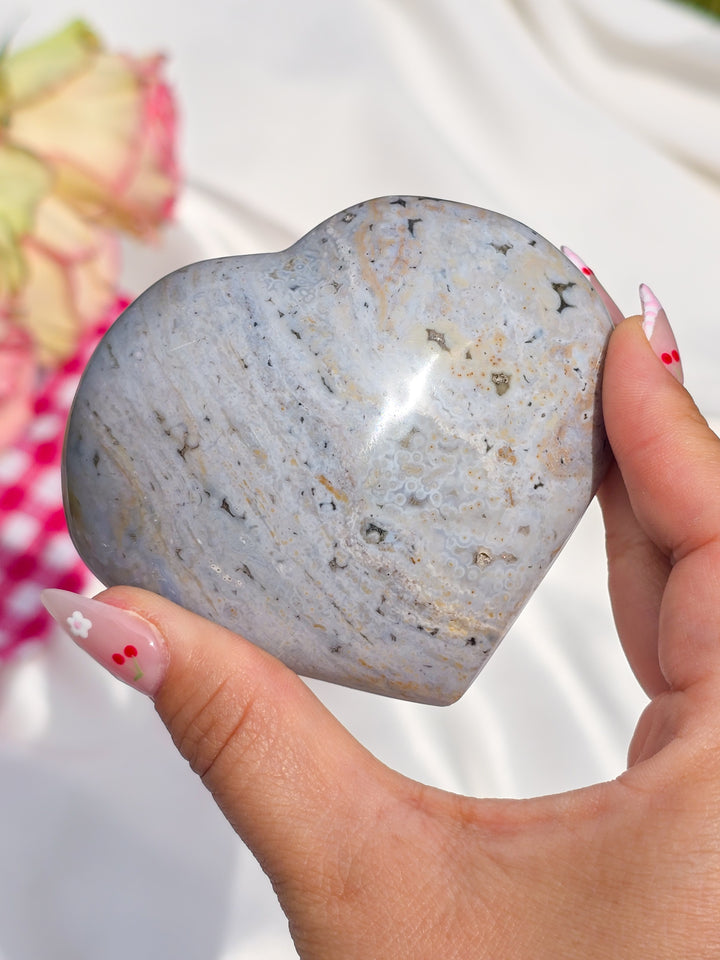 Sea Jasper Puffy Heart E