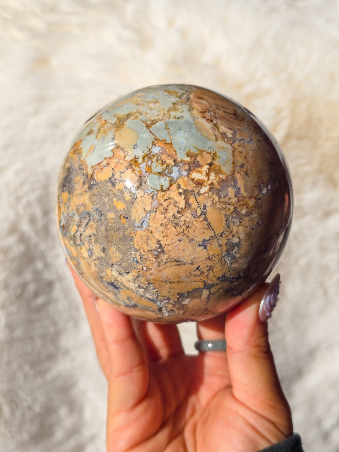 Sage Green Ibis Jasper Sphere