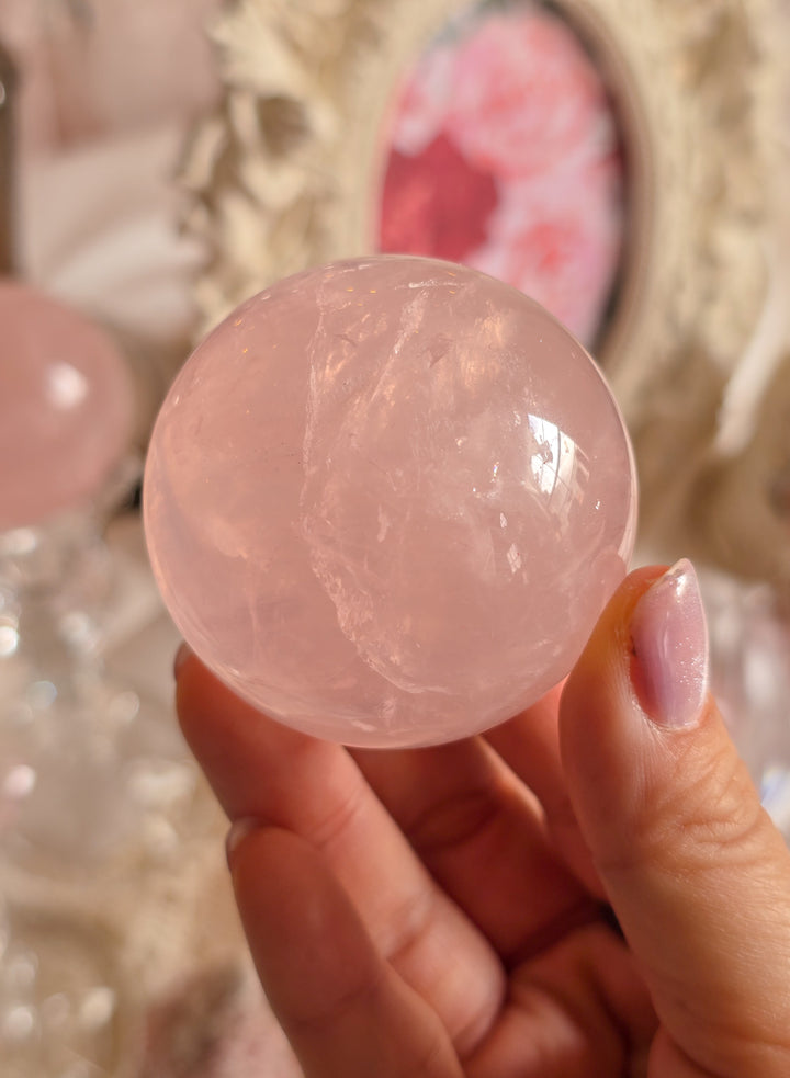Rose Water Rose Quartz Sphere e