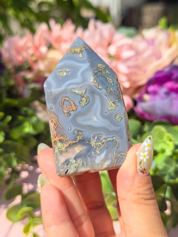 Moss Agate Chunky Tower D4