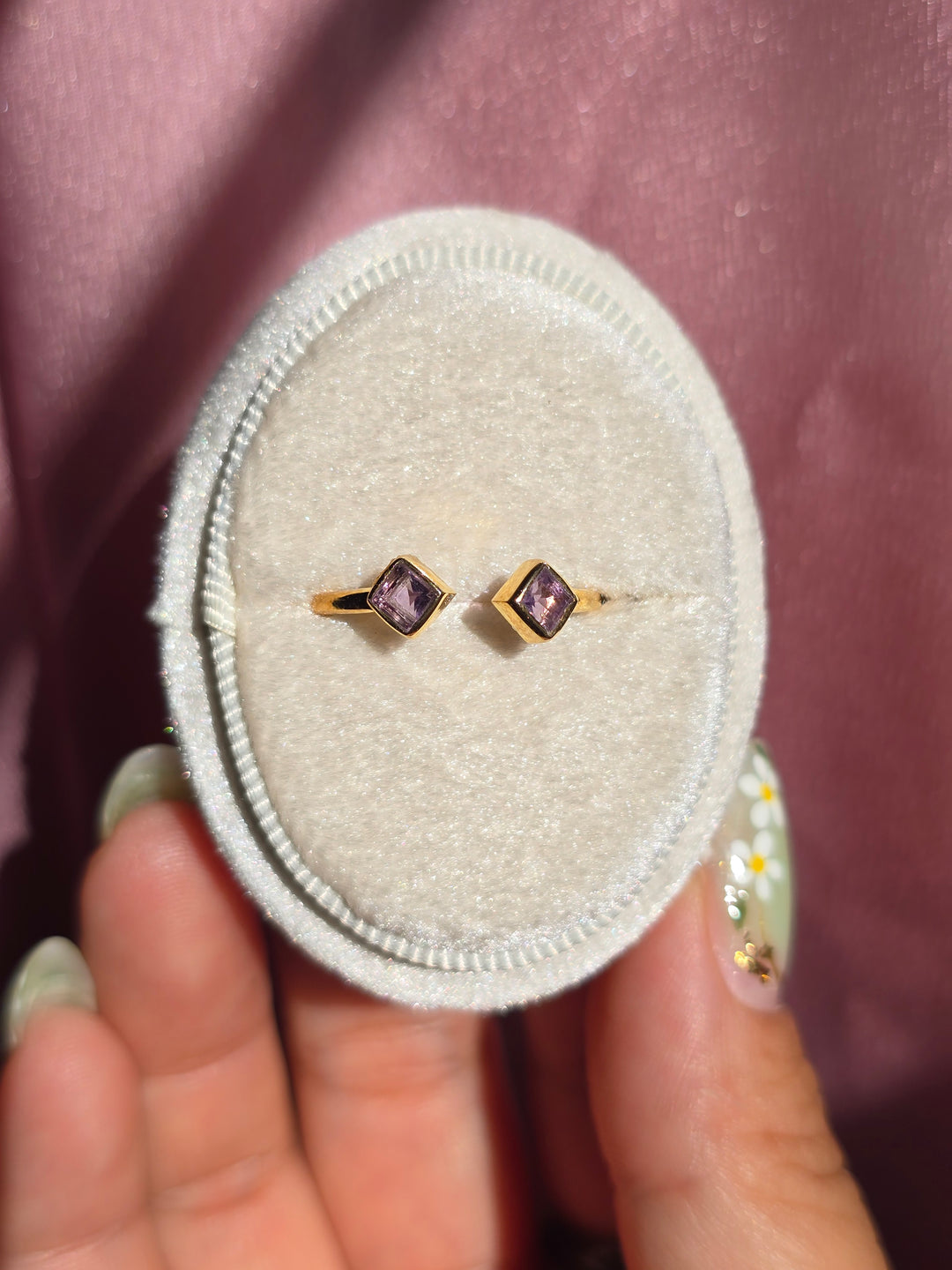 Elaine Amethyst Open Ring