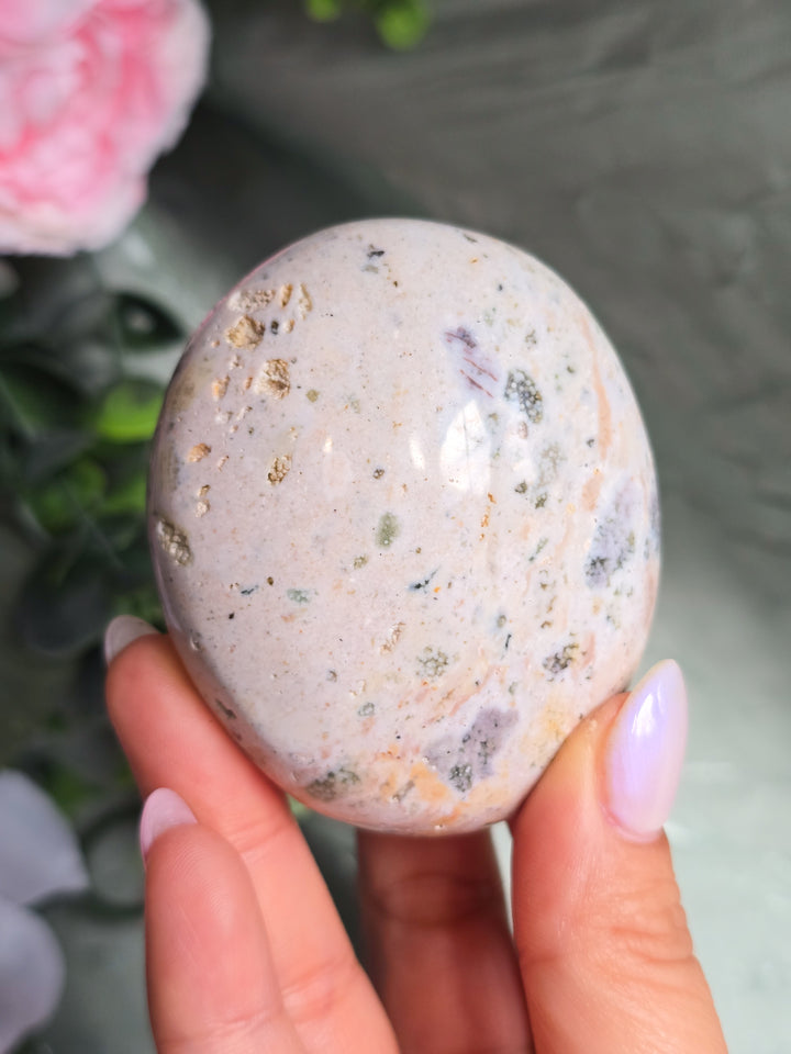 You Pick, Muted Pastel Sea Jasper Palm Stone