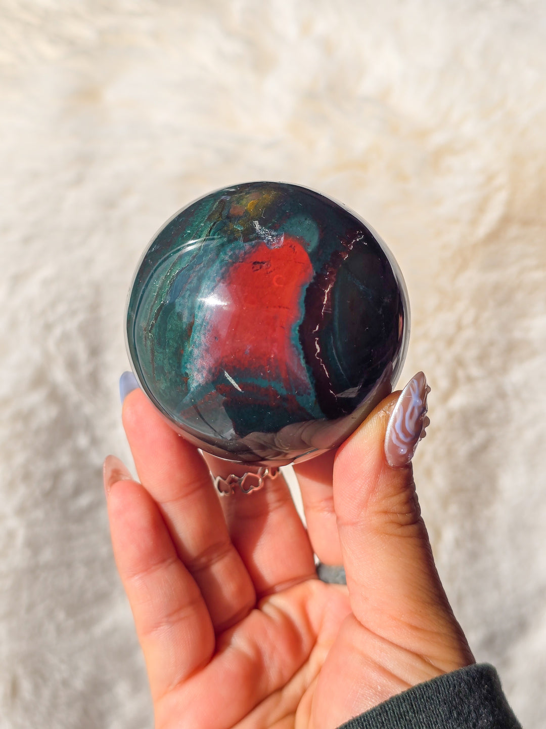 Hunter Green/ Teal Sea Jasper Sphere