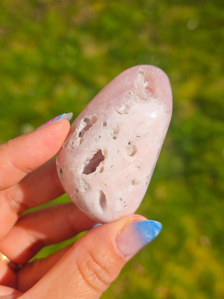 Sugar Druzy Pink Opal Palm Stones From Peru