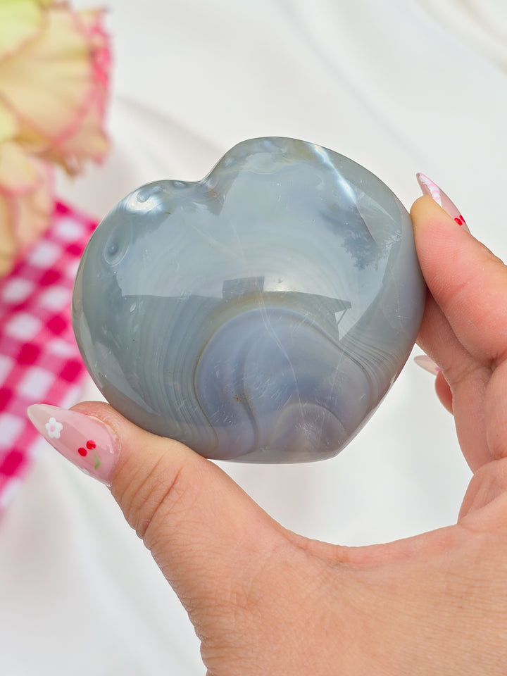 Orca Agate Puffy Heart F
