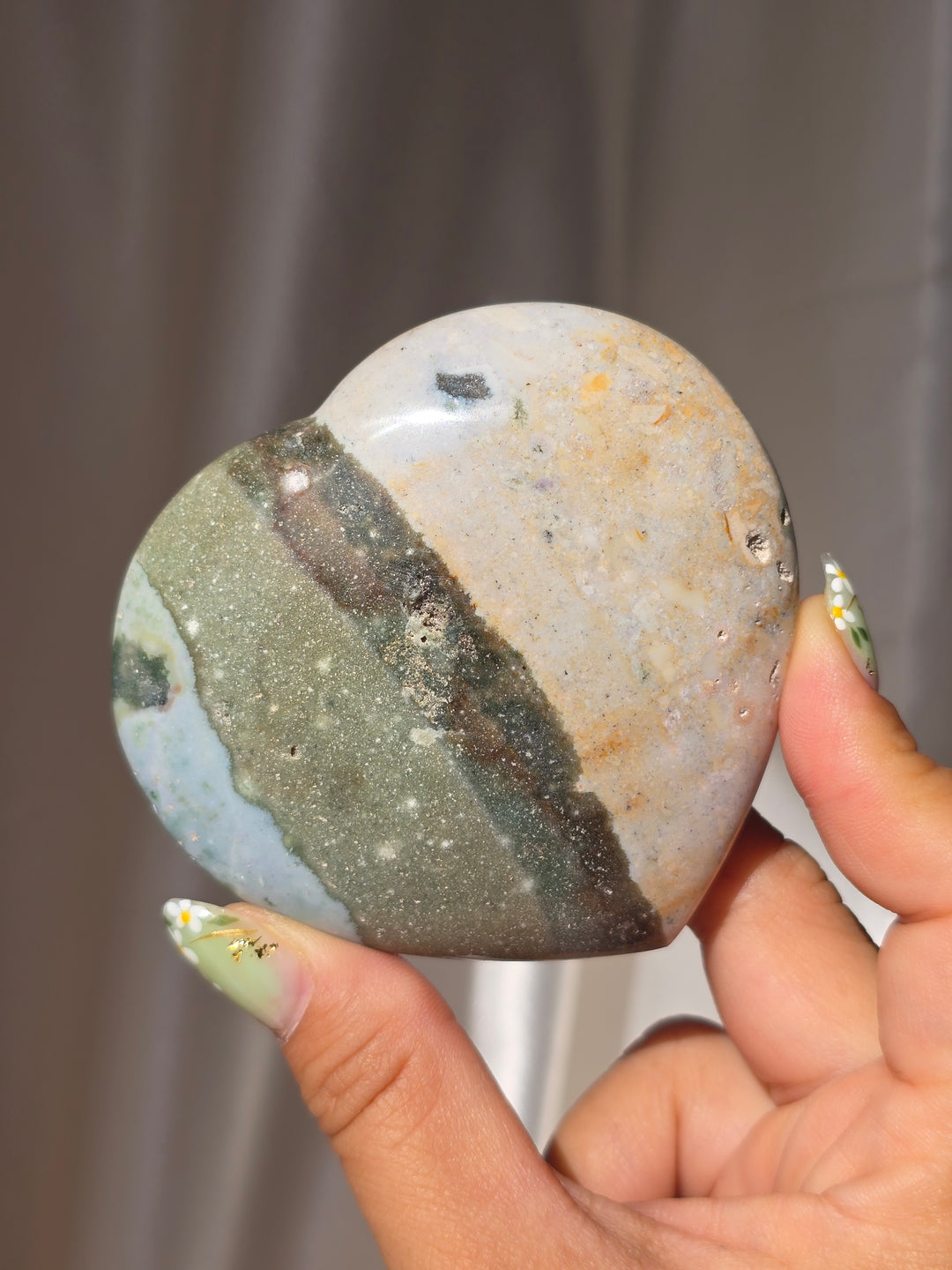 Sea Jasper Puffy Heart e5