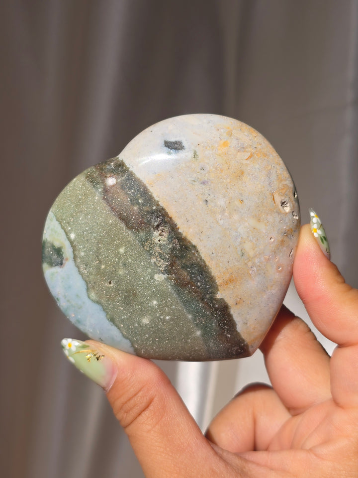 Sea Jasper Puffy Heart e5
