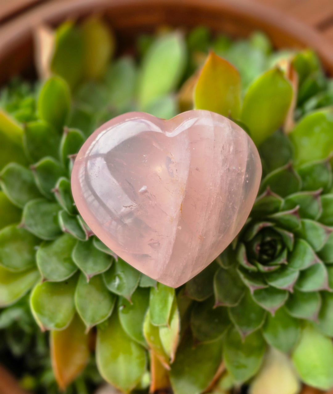 Baby Pink Puffy Rose Quartz Heart D