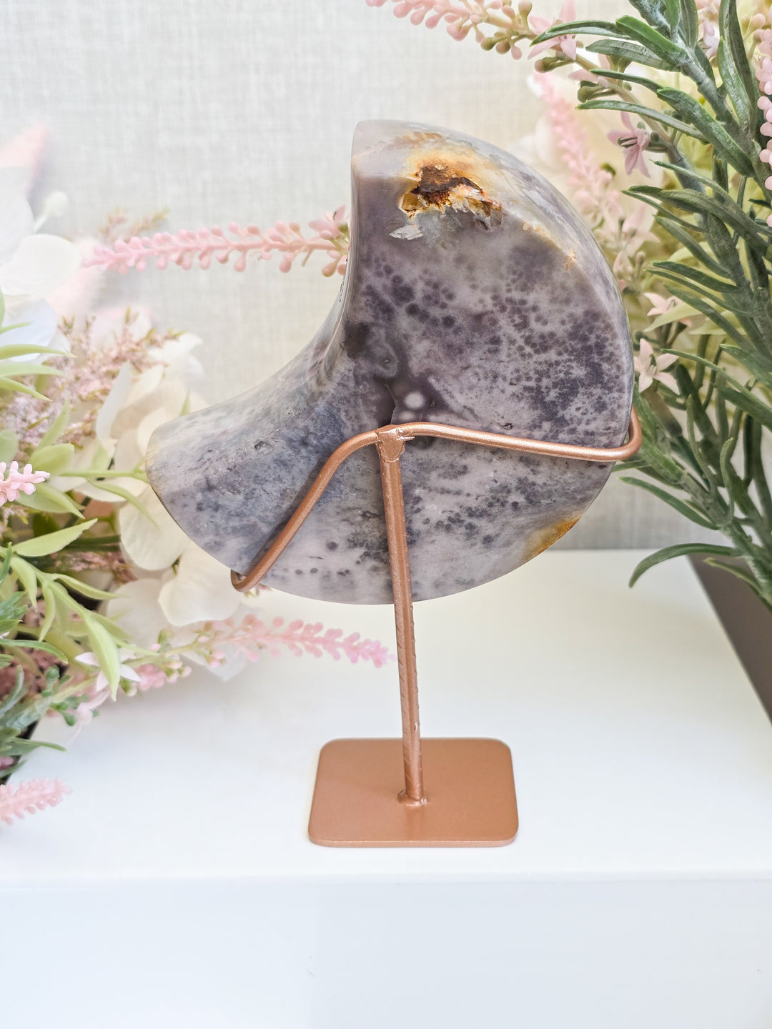 Pink Amethyst Moon On Stands