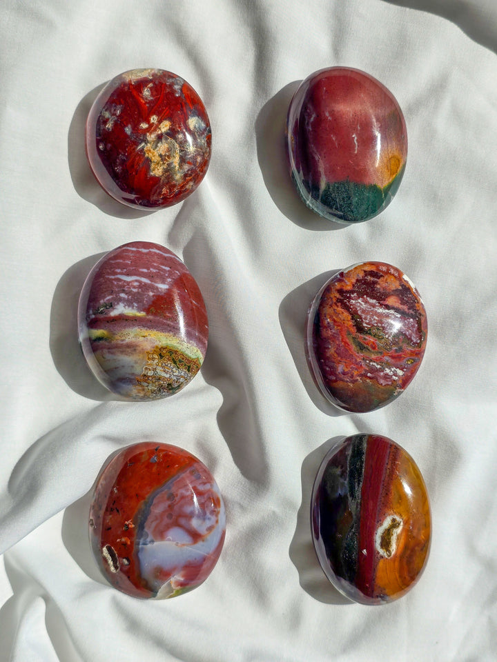 Sea Jasper Palm Stone "Red Era"